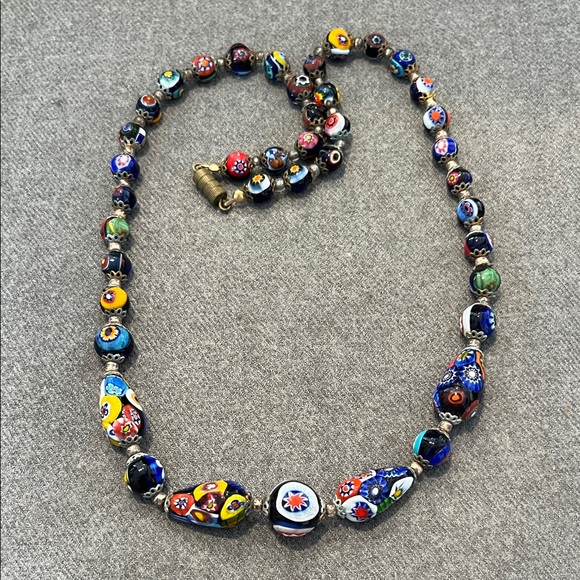 Jewelry - Vintage Venetian Murano Milifore Glass Brad Necklace